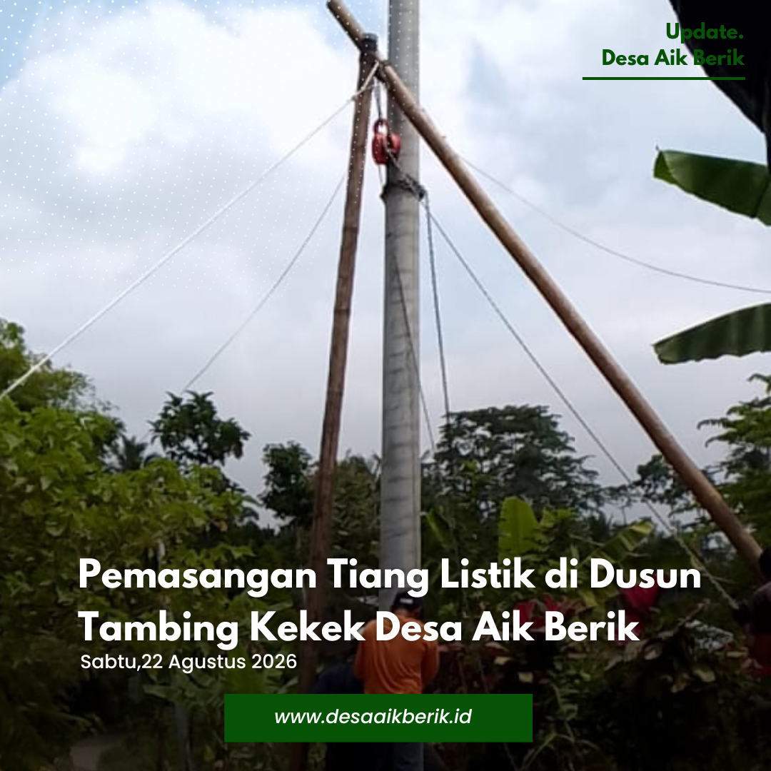 DESA AIK BERIK UPAYA TINGKATKAN INFRASTRUKTUR LEWAT PEMASANGAN TIANG LISTRIK